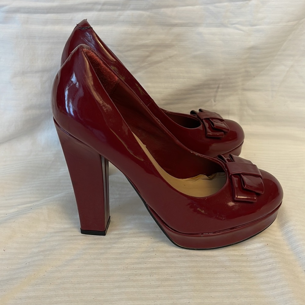 POUR La VICTOIRE Platform Heels Red Size 8 - Picture 7 of 13